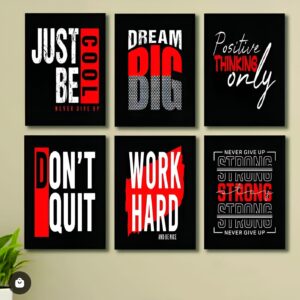 set of 6 motivational theme phototiles for wall decoration/ wooden phototiles (006)