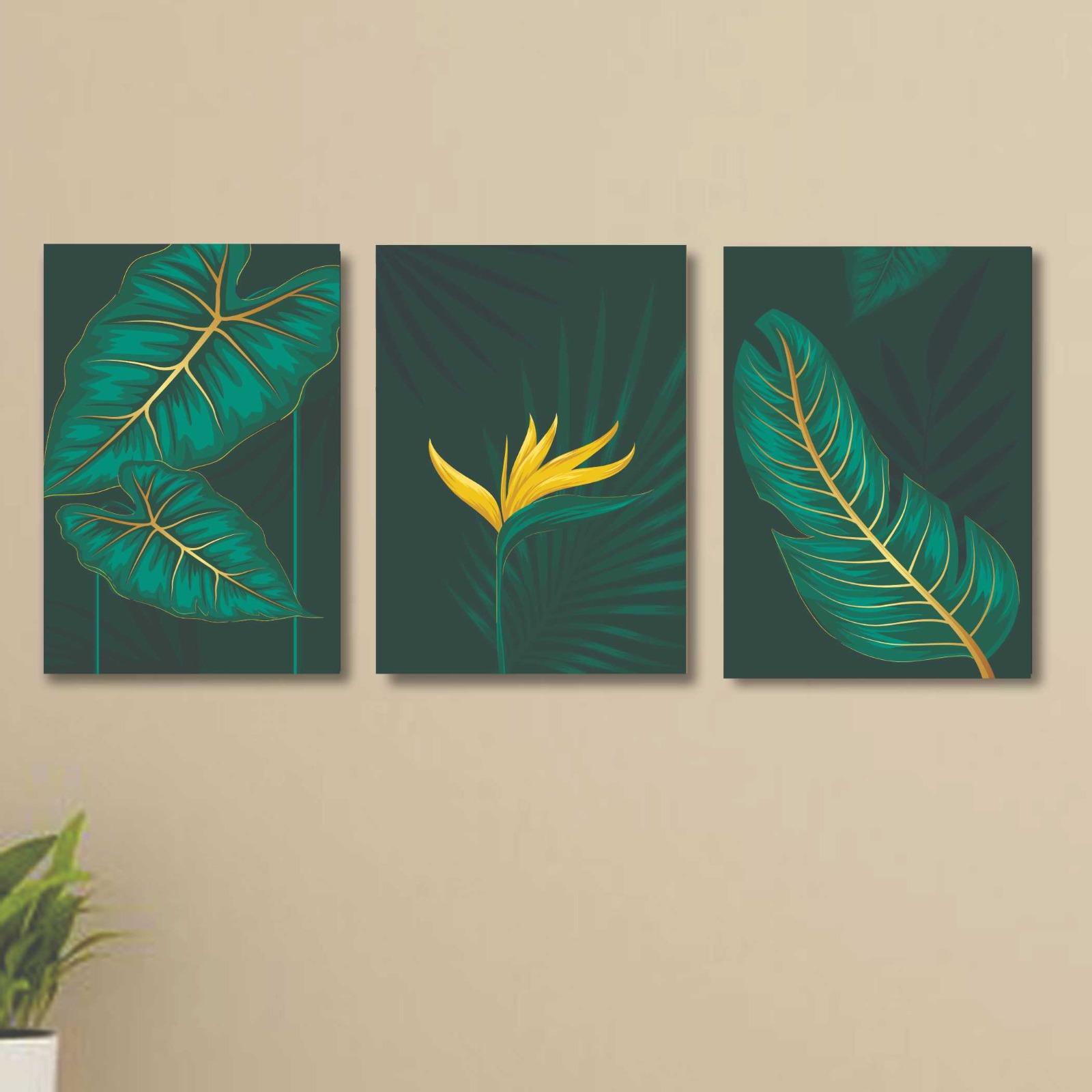Set of 3 wall Art Phototiles for wall decoration/ wooden wall phototiles