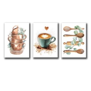Set of 3 kitchen theme Phototiles for wall decoration/ wooden wall phototiles