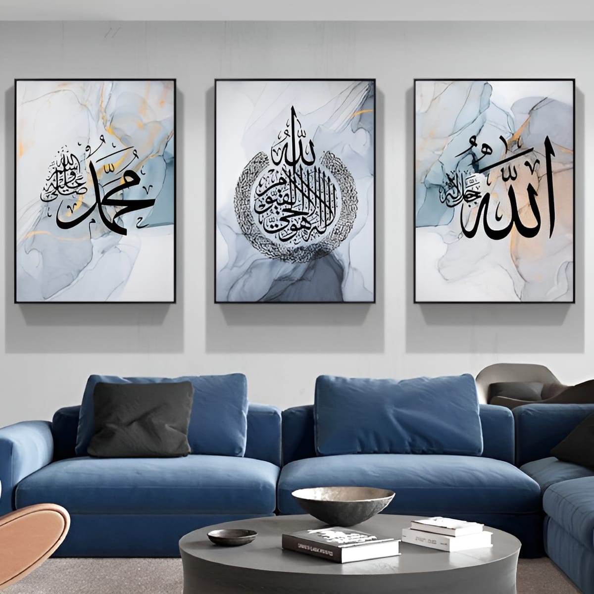 Set of 3 Islamic wall Art Phototiles for wall decoration/ wooden wall phototiles