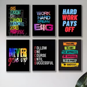 Set of 6 Motivational Theme phototiles for wall Decoration/ wooden phototiles