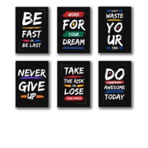 Set of 6 Motivational Theme phototiles for wall Decoration/ wooden phototiles