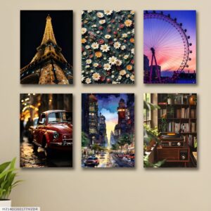 set of 3 wall art phototiles for wall decoration/ wooden wall phototiles