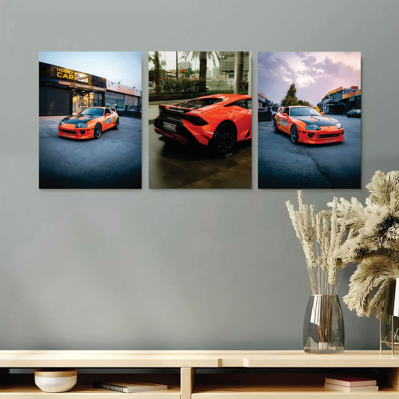 set of 3 car phototiles for wall decoration/ wooden phototiles set of 3 car phototiles for wall decoration/ wooden phototiles