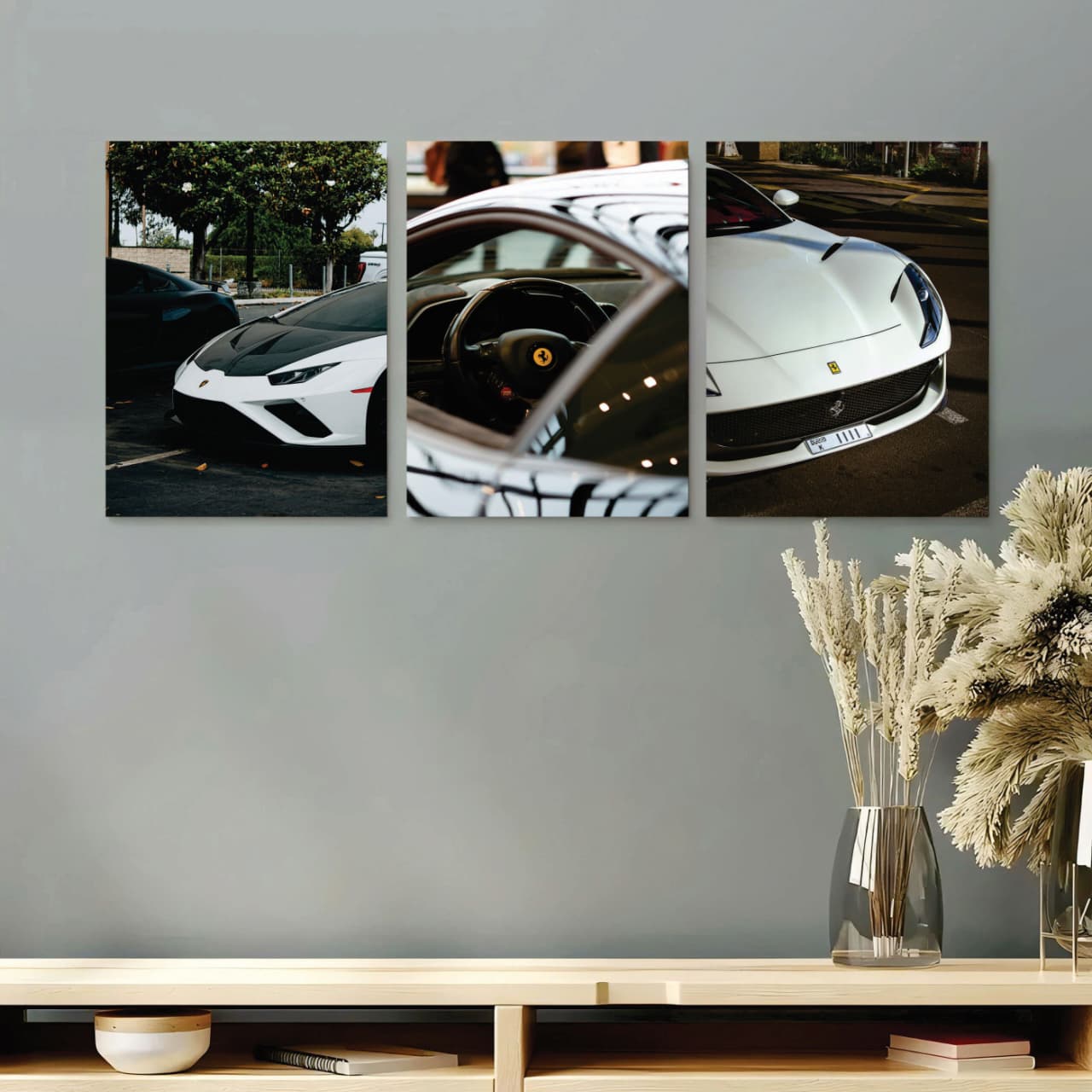 set of 3 car phototiles for wall decoration/ wooden phototiles set of 3 car phototiles for wall decoration/ wooden phototiles