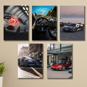 set of 3 car phototiles for wall decoration/ wooden phototiles