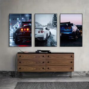 set of 3 car phototiles for wall decoration/ wooden phototiles
