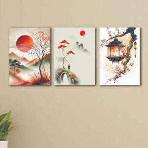 set of 3 wall art phototiles for wall decoration/ wooden wall phototiles