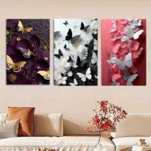 set of 3 wall art phototiles for wall decoration/ wooden wall phototiles